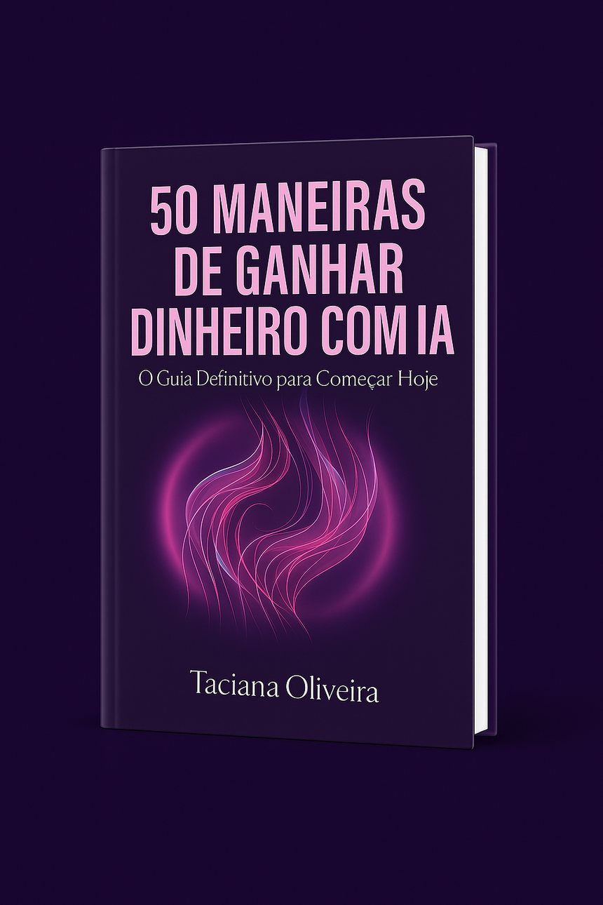 Capa do ebook 50 Maneiras de Ganhar Dinheiro com IA, de Taciana Oliveira
